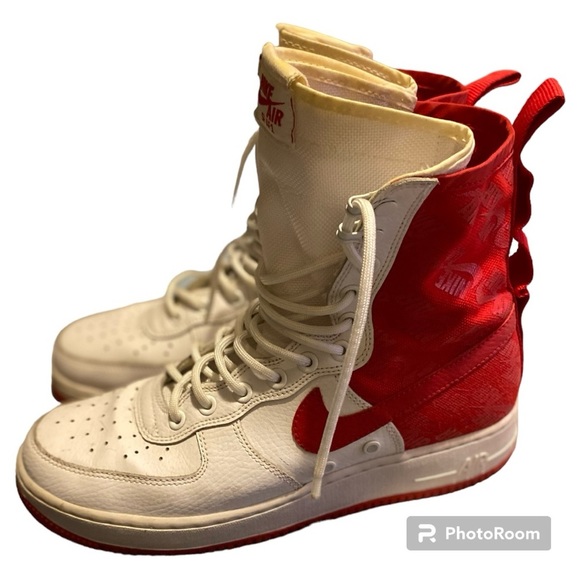 nike sf air force 1 red and white